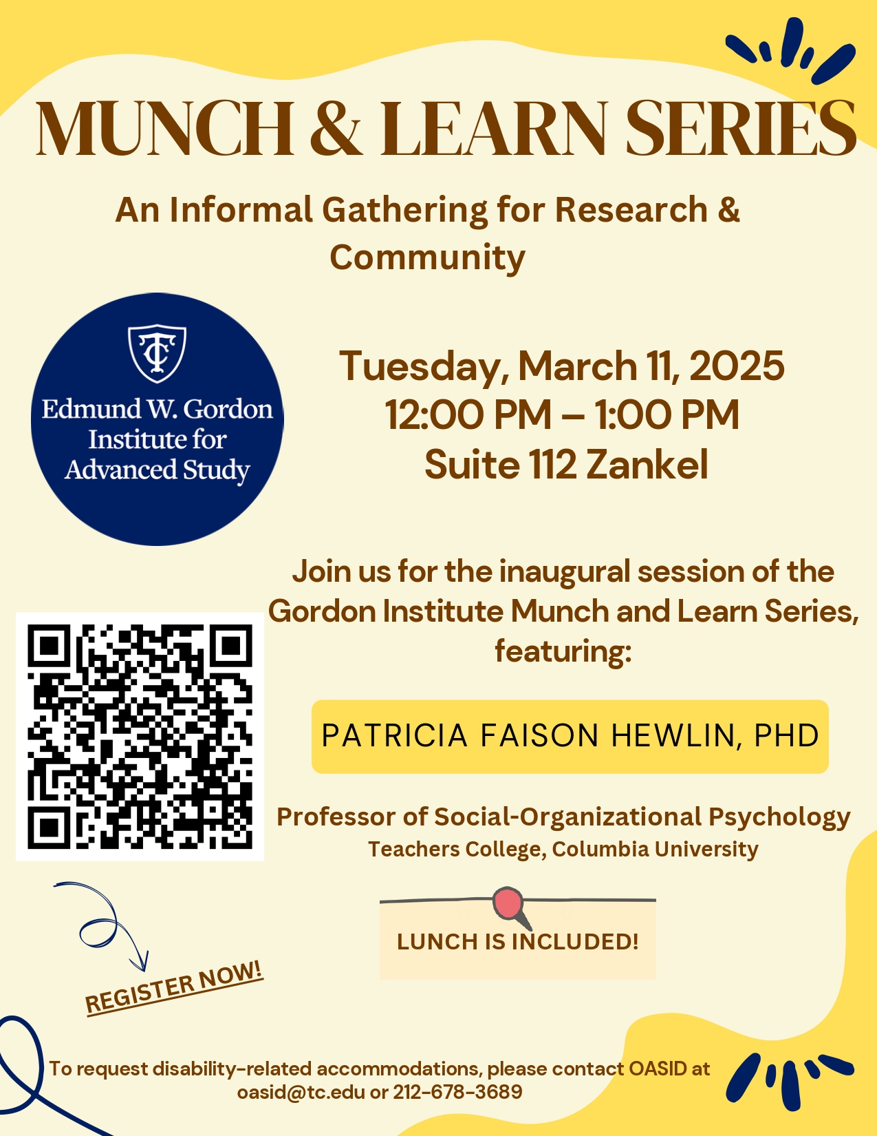 Munch and Learn Event flyer