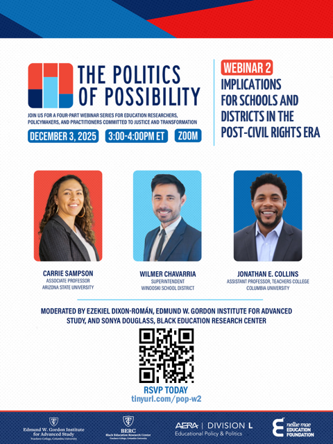 Flyer for the Politics of Possibility Webinar