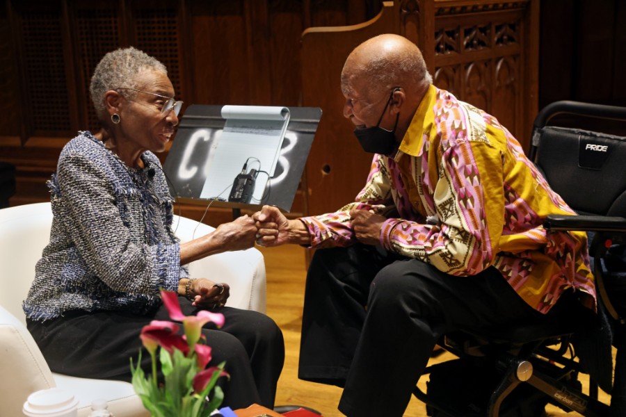 Dr. Hortense J. Spillers and Dr. Edmund W. Gordon at Milbank Chapel of Teachers College, Columbia University.